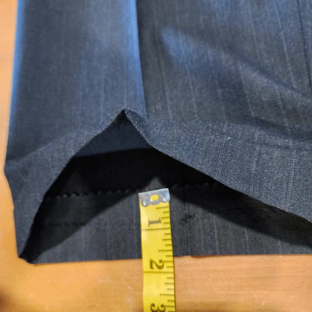 Hart Schaffner Marx 2pc Business Suit Pinstripe 44R Gray Wool Professional VTG